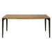 Elegant Nordic Oak Top Dining Table, Black Metal Legs, Six-Seater Kitchen