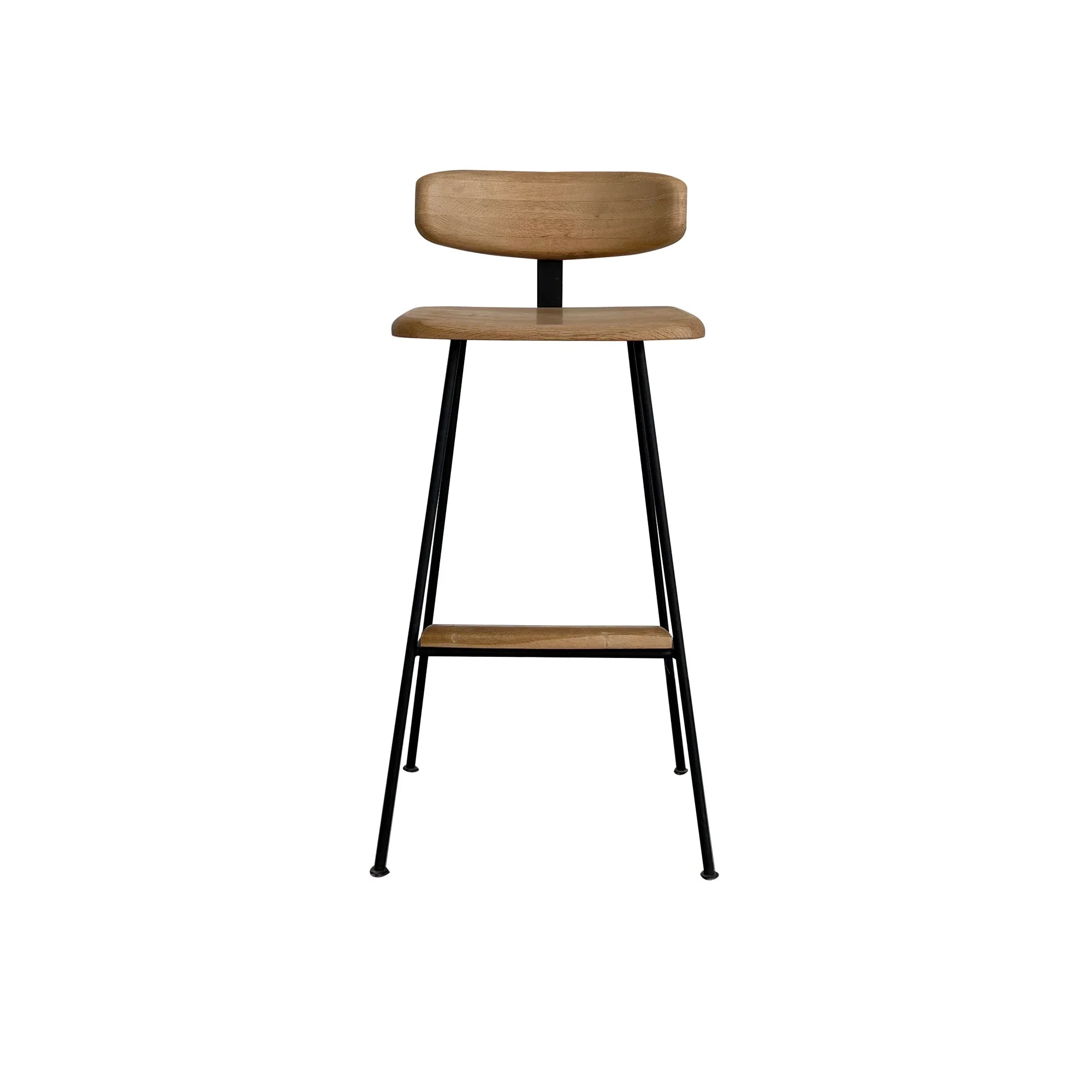 Modern Industrial Oak & Metal Counter Stool - High Bar Chair for Kitchen