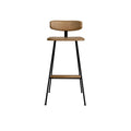 Modern Industrial Oak & Metal Counter Stool - High Bar Chair for Kitchen