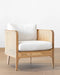 Charming Nordic Rattan Cane Frame Occasional Chair for Modern Living Rooms