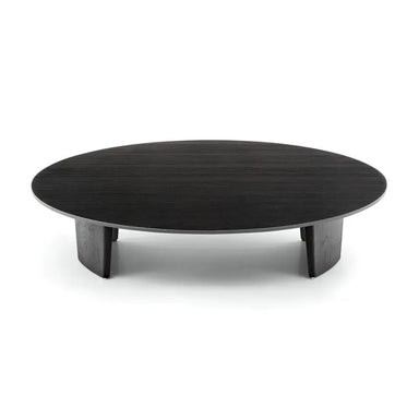 Luxury Marble & Solid Wood Ellipse Coffee Table for Living Room