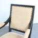 Classic Linen Upholstered Wooden Dining Chair with Armrests for Hotel & Home