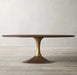 Elegant Brown Oval Wooden Dining Table - Customizable Solid Wood Furniture for Meals