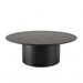Modern Black Oak Wood Round Coffee Table for Stylish Living Rooms
