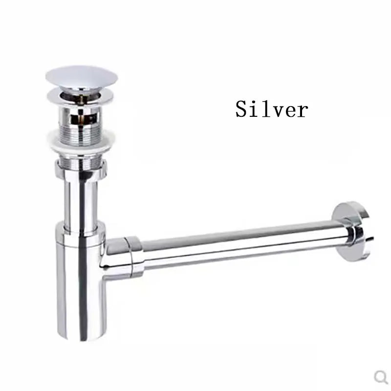 Premium Copper Pop-Up Drainer S-Trap Waste Pipe for Washbasin Accessories
