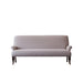 Elegant French Carved Oak Linen 2-Seater Sofa with Nailhead Trim