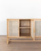 Stylish Oak & Cane Living Room Buffet Cabinet Storage Sideboard