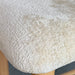 Chic Beige Upholstered Curved Kitchen Stool with Solid Oak Exposed Back