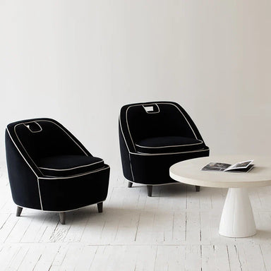 Luxury Velvet Upholstered Single Sofa Chair with Oak Feet