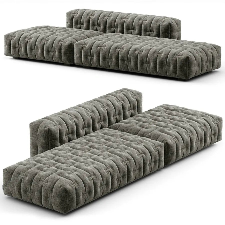 Luxury Velvet Modular Chaise Lounge Sofa Set for Modern Living Room