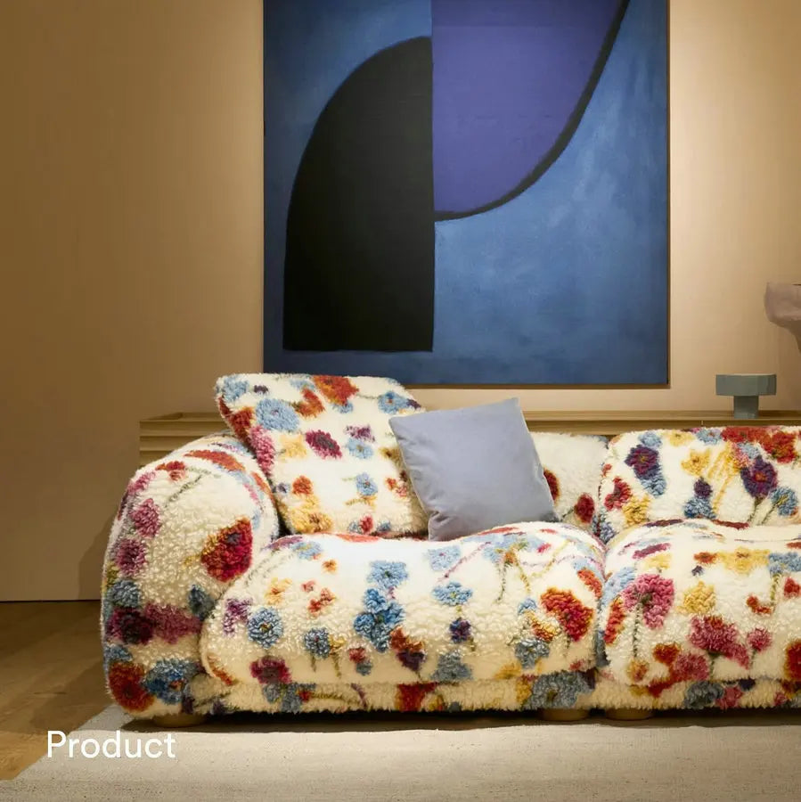 Luxury I-Shape 3-Seater Teddy Fabric Sleeper Sectional Sofa
