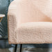Plush White Fleece Modern Arm Dining Chair | Comfortable Upholstered Accent Seat