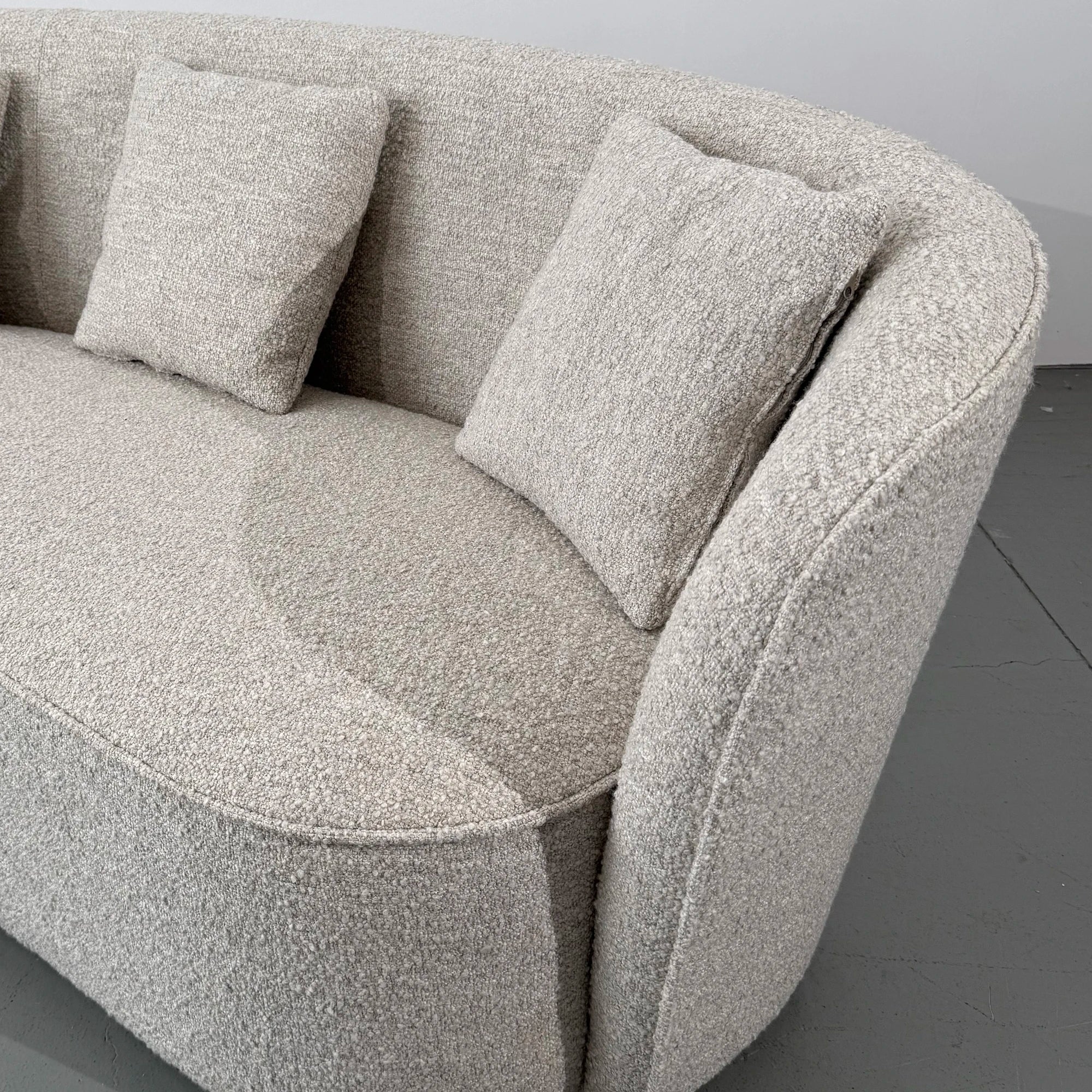 Luxurious 98-inch Modern Curved Boucle Sofa Couch for Living Room