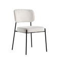 Modern Upholstered Curved Back Dining Side Chair with Sturdy Metal Legs