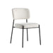 Modern Upholstered Curved Back Dining Side Chair with Sturdy Metal Legs