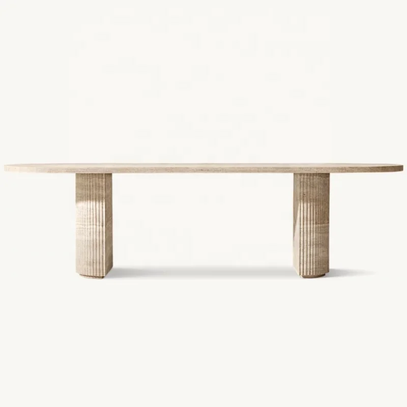 Luxury American Natural Stone Dining Table - Customizable for Villas, Clubs