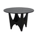 Sleek Modern Round Black Oak Wood Dining Table for 4