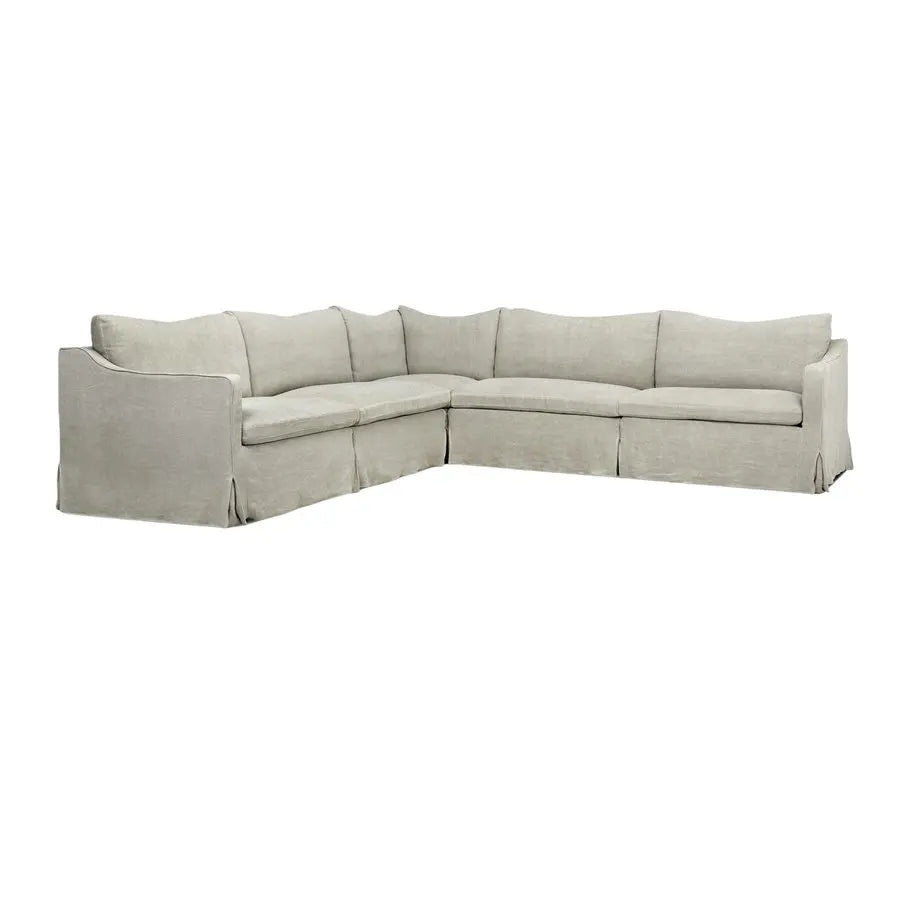 Modern Large I-Shape Cloud Couch Grey Linen Modular Sectional Sleeper Sofa