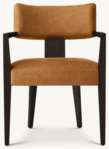 Modern Luxury Customizable Wood Dining Armchair with Oak Veneers