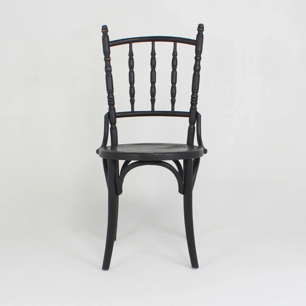Elegant French Antique Black Oak Wood Chiavari Dining Chair for Events