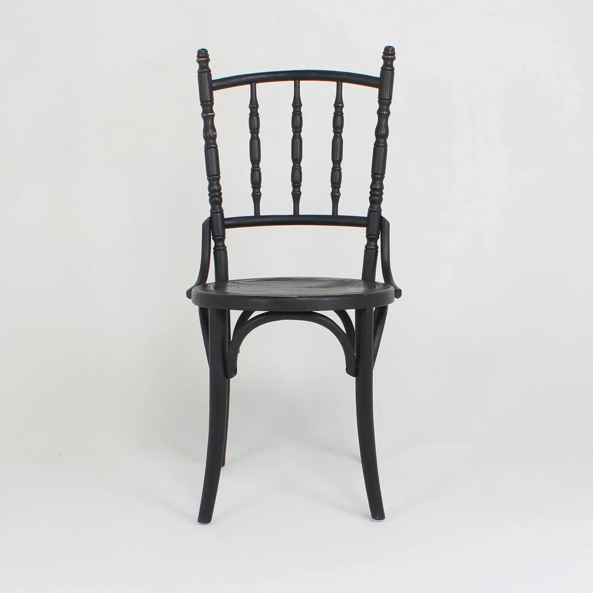 Elegant French Antique Black Oak Wood Chiavari Dining Chair for Events