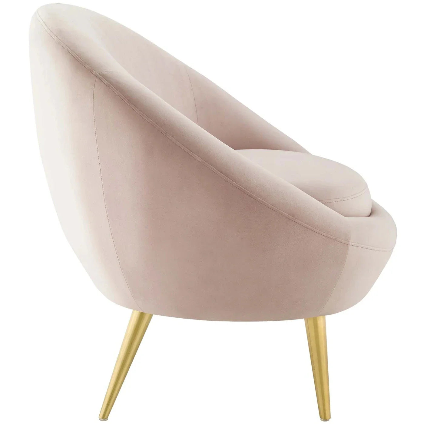 Luxurious Velvet Accent Chair with Gold Stainless Steel Base for Living Room
