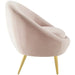 Luxurious Velvet Accent Chair with Gold Stainless Steel Base for Living Room