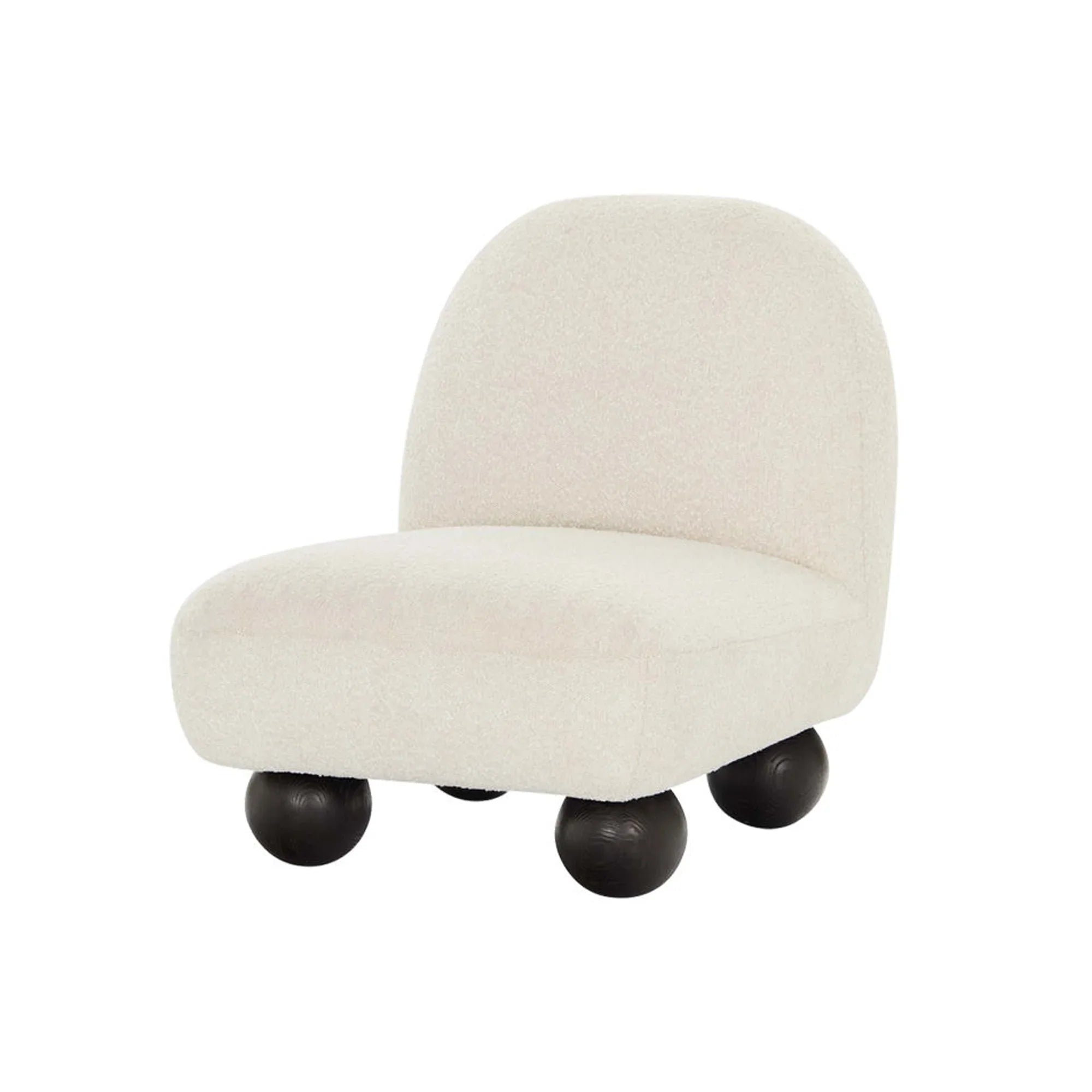 Chic Modern Boucle Fabric Accent Chair | Plush Oak Frame Living Room Seating
