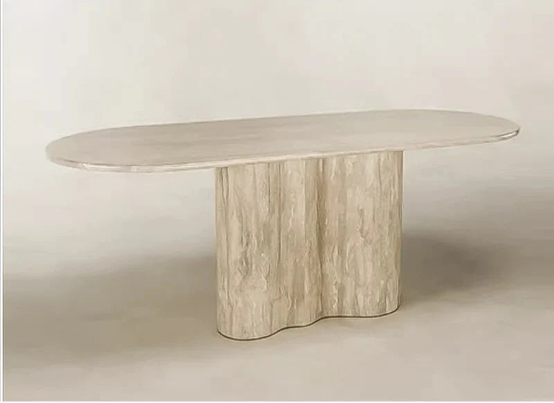 Tostone Irregular Travertine Dining Table: Customizable Minimalist Natural Stone Design