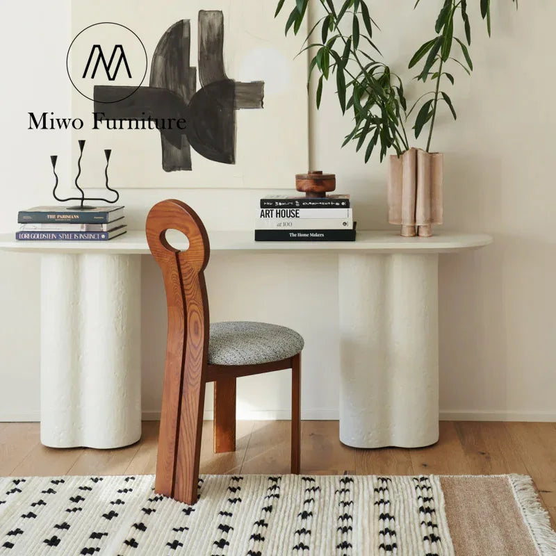 Minimalist White Solid Wood Entryway 160cm Console Table