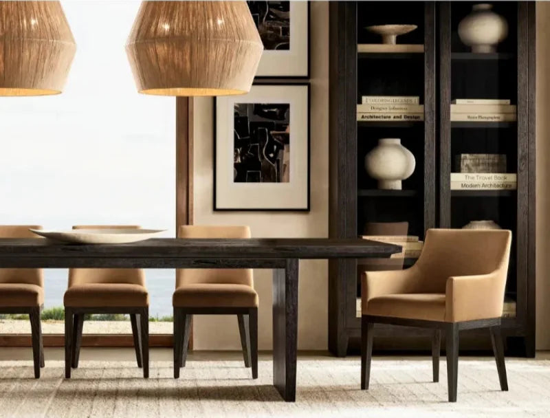 Elegant American Solid Wood Extendable Dining Table for Modern Homes