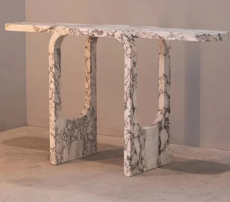 Luxurious Natural Calacatta Viola Marble Console Table for Elegant Living Spaces