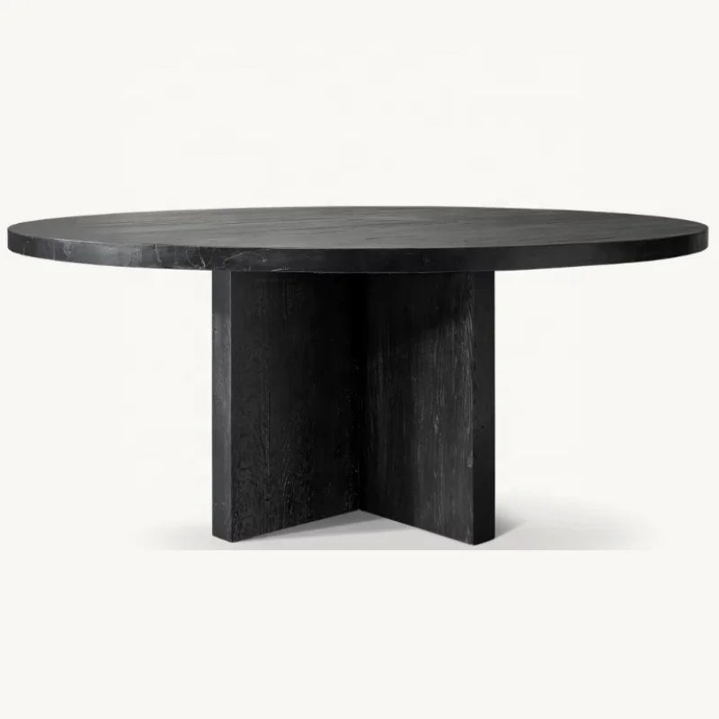 Elegant Solid Oak Round Dining Table for Luxury Homes and Commercial Spaces
