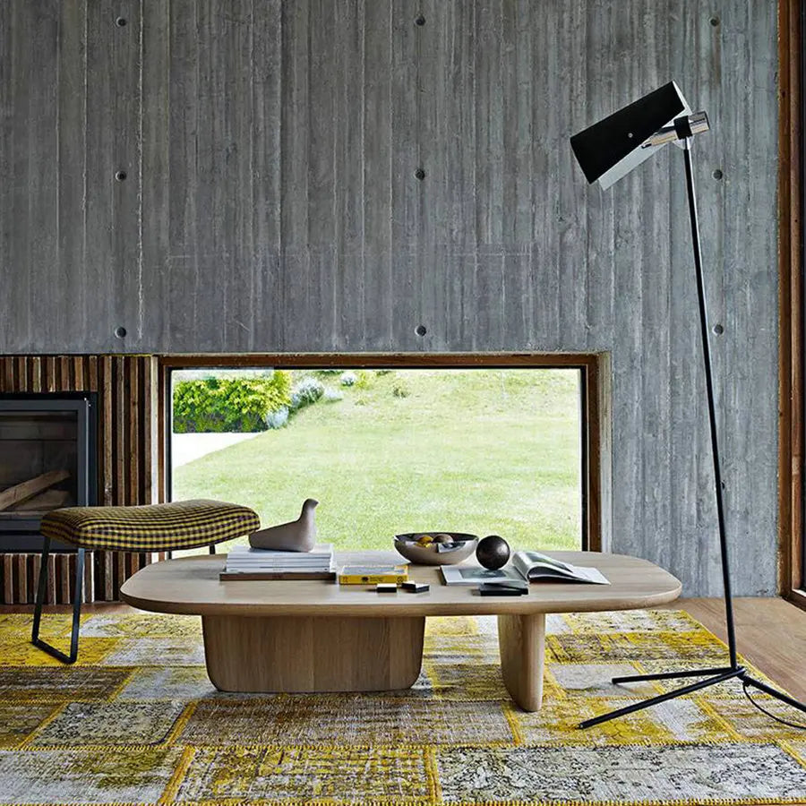 Minimalist Japanese Rectangular Wooden Oak Coffee Table for Home Office