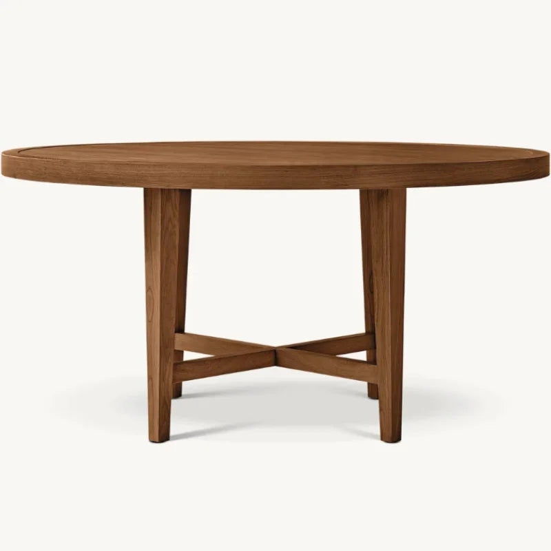 Elegant Round Solid Wood Dining Table for Restaurant, Hotel, Villa, Home