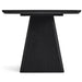 Modern Black Rectangular Dining Table, Oak Wood Top, Durable Industrial Design