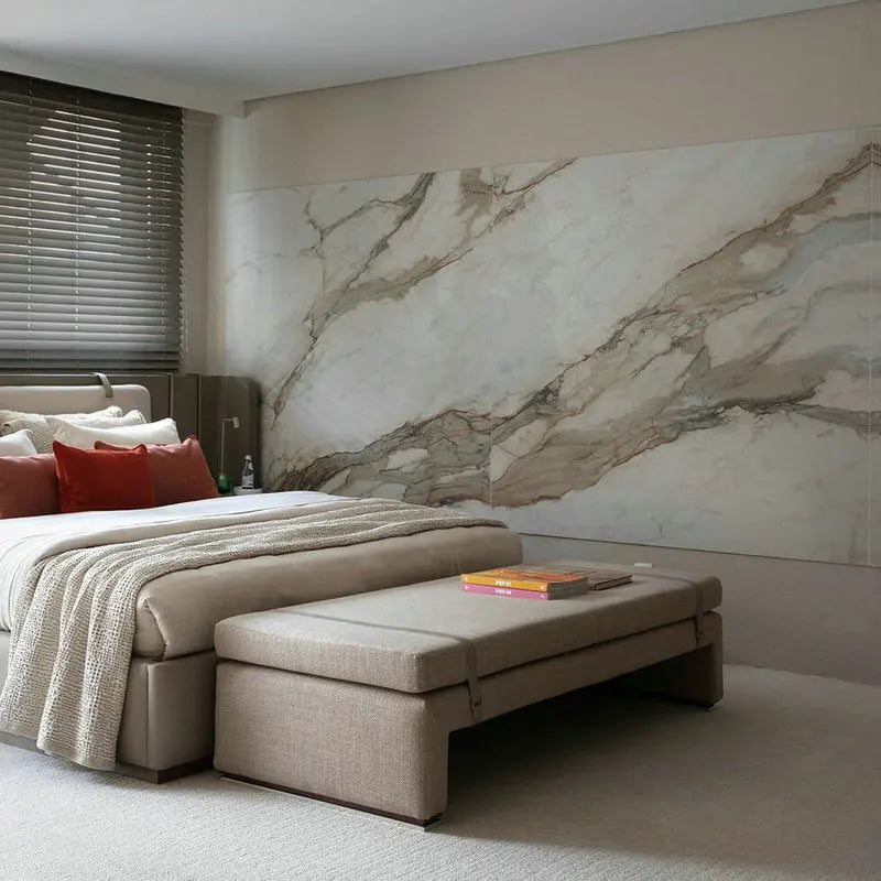 Elegant Upholstered Bed End Bench, Modern Fabric Wood Ottoman for Bedroom