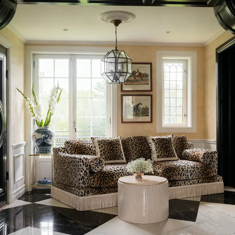 Luxury Velvet 3-Seater Sofa with Elegant Fringe and Tassels for Modern Homes