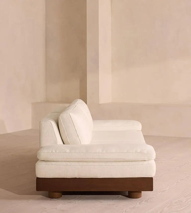 Luxury Fabric Single Sofa Chair with Wooden Legs - Modern Living Room Chaise