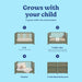 Versatile 4-in-1 Convertible Nursery Crib with Storage Drawer, Toddler Bed, Daybed, Bookshelves