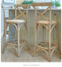 Elegant Oak Finish Cross Back Counter Stool with Woven Rattan Seat