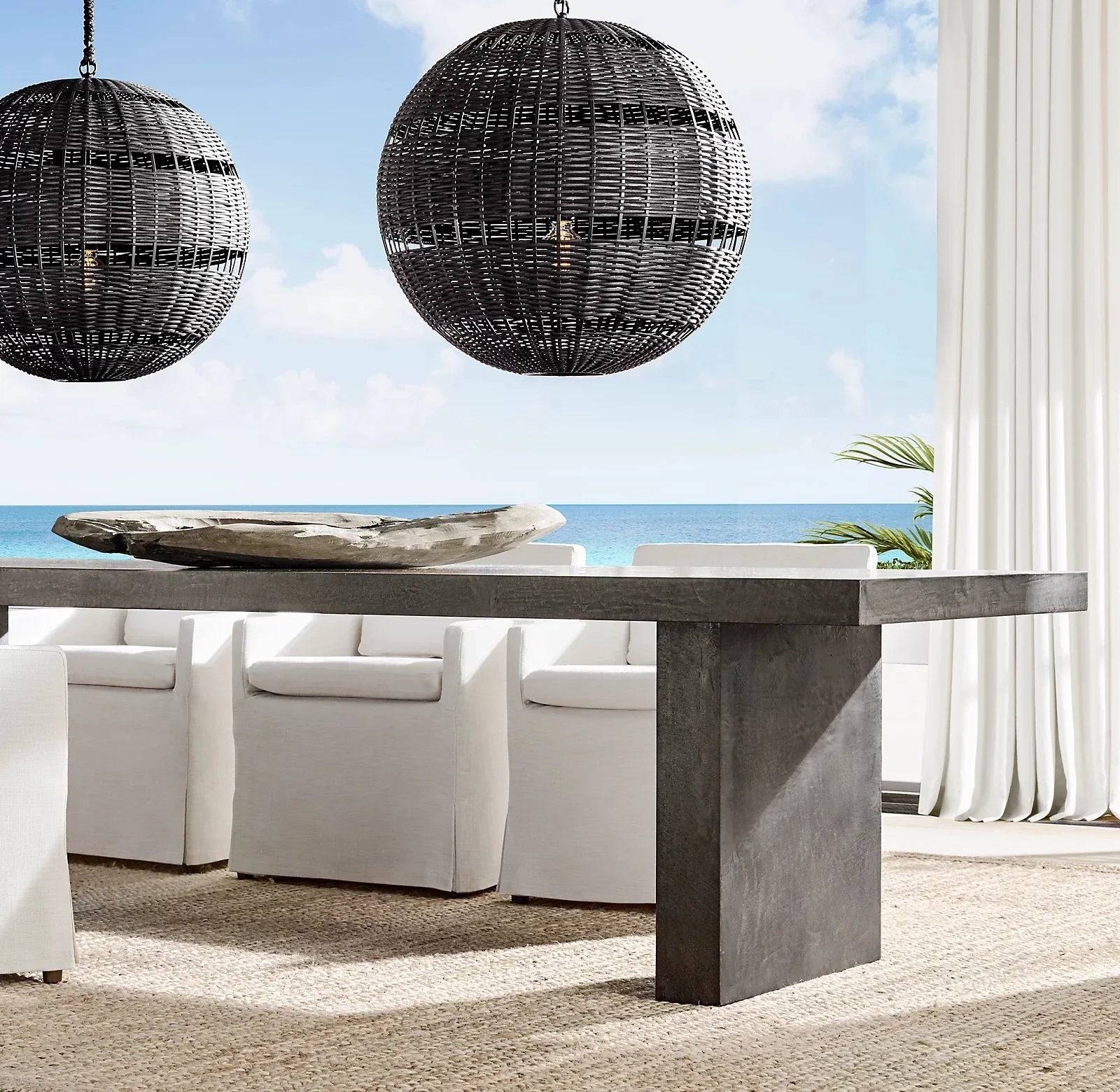 Modern Black Wood Dining Table, Customizable Size, Sturdy Home Kitchen Furniture