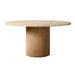 Luxurious Italian Modern Round Emperador Marble Top Wooden Dining Table 8-Seater