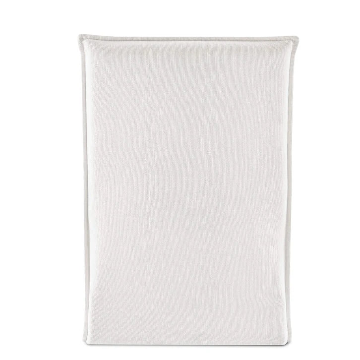 Elegant White Linen Slipcover Dining Armchair Modern Classic Wood Frame Comfort