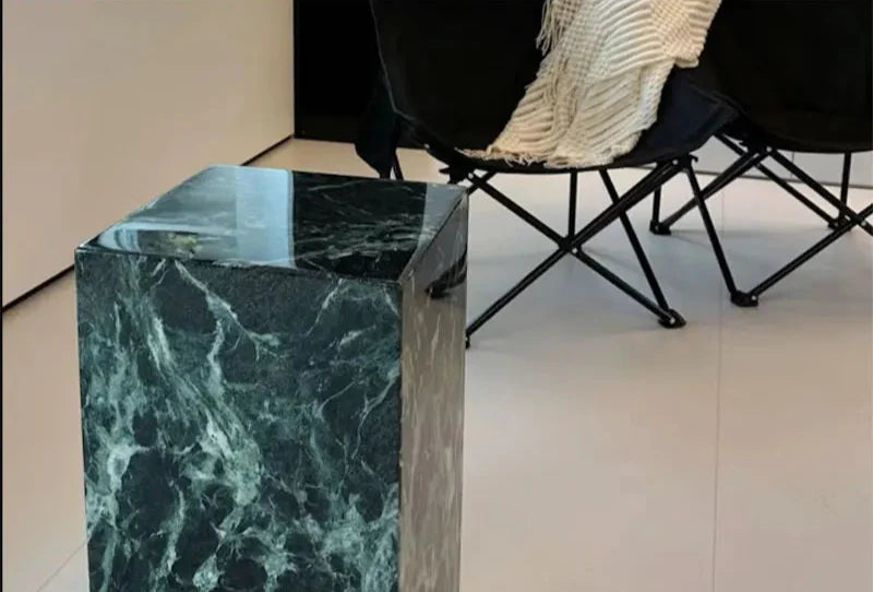 Luxurious Italian Verde Alpi Green Marble Coffee Side Table for Elegant Homes