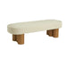 Stylish Fabric Upholstered Ottoman Bench, Modern Wooden Bed End Stool