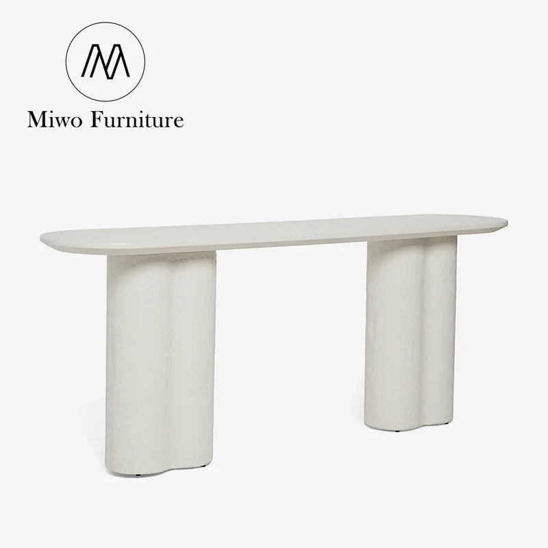 Minimalist White Solid Wood Entryway 160cm Console Table