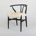 Premium Natural Oak Wishbone Dining Chair with Luxurious Black Sheepskin Seat
