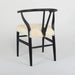 Premium Natural Oak Wishbone Dining Chair with Luxurious Black Sheepskin Seat