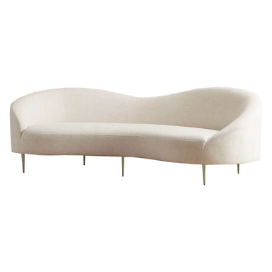 Luxurious Italian Velvet Linen Upholstered Sofa with Stainless Steel Legs